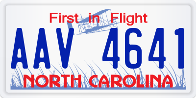 NC license plate AAV4641