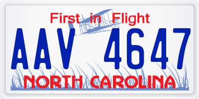 NC license plate AAV4647
