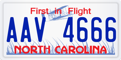 NC license plate AAV4666