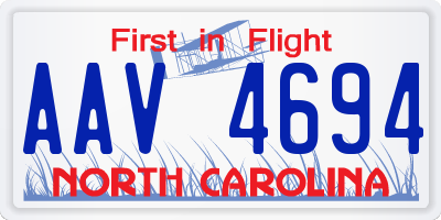 NC license plate AAV4694