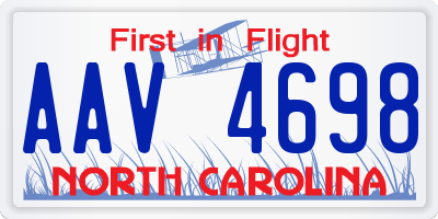 NC license plate AAV4698