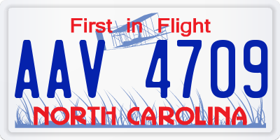 NC license plate AAV4709