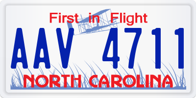 NC license plate AAV4711