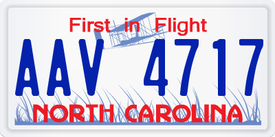NC license plate AAV4717
