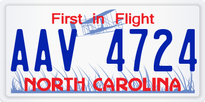 NC license plate AAV4724