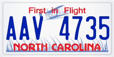 NC license plate AAV4735