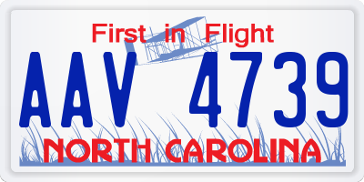 NC license plate AAV4739