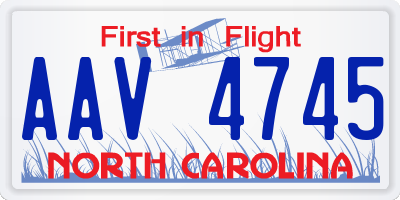 NC license plate AAV4745