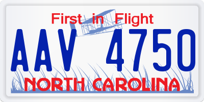 NC license plate AAV4750