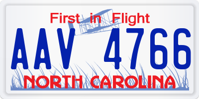 NC license plate AAV4766