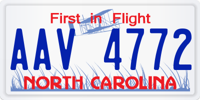 NC license plate AAV4772