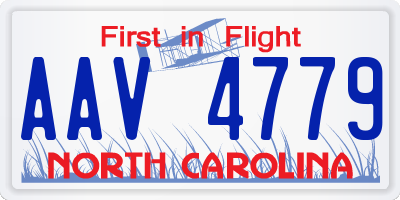 NC license plate AAV4779