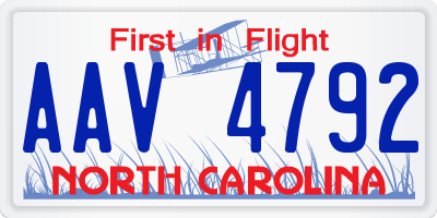NC license plate AAV4792