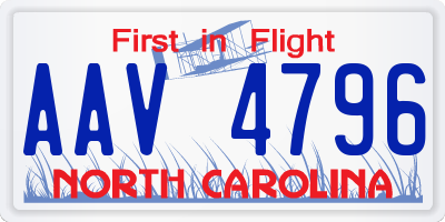 NC license plate AAV4796