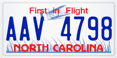 NC license plate AAV4798