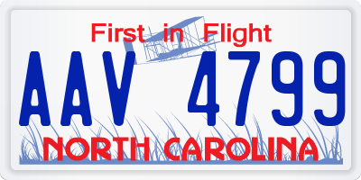 NC license plate AAV4799