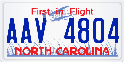 NC license plate AAV4804