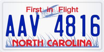 NC license plate AAV4816
