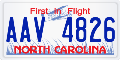 NC license plate AAV4826