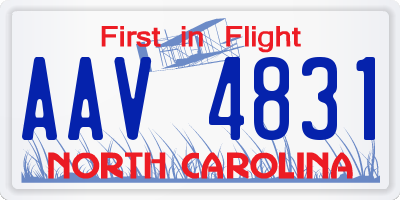 NC license plate AAV4831
