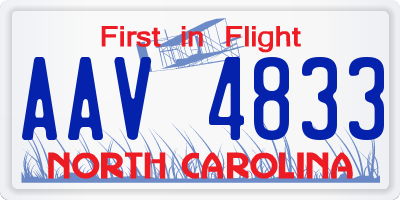 NC license plate AAV4833