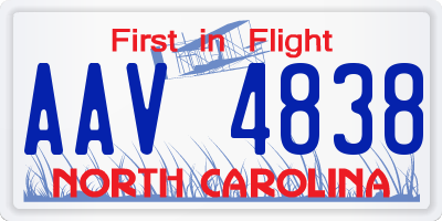 NC license plate AAV4838