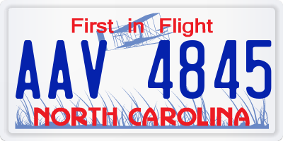 NC license plate AAV4845