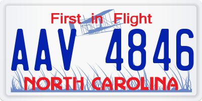 NC license plate AAV4846