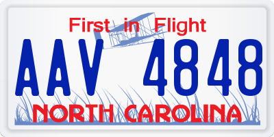 NC license plate AAV4848