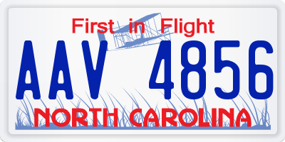 NC license plate AAV4856