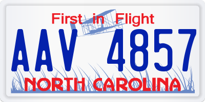 NC license plate AAV4857