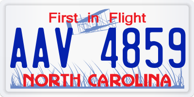 NC license plate AAV4859