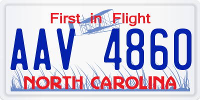 NC license plate AAV4860