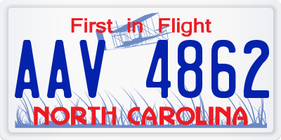 NC license plate AAV4862