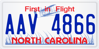 NC license plate AAV4866