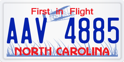 NC license plate AAV4885