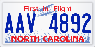 NC license plate AAV4892