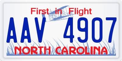 NC license plate AAV4907