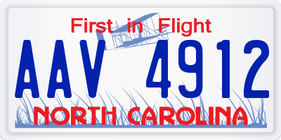 NC license plate AAV4912