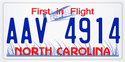 NC license plate AAV4914
