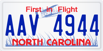 NC license plate AAV4944