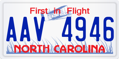 NC license plate AAV4946
