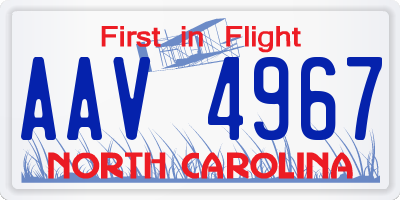 NC license plate AAV4967