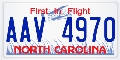 NC license plate AAV4970