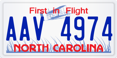 NC license plate AAV4974