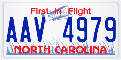 NC license plate AAV4979