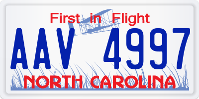 NC license plate AAV4997