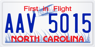 NC license plate AAV5015