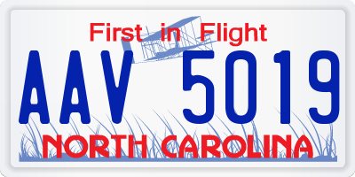 NC license plate AAV5019