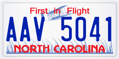 NC license plate AAV5041